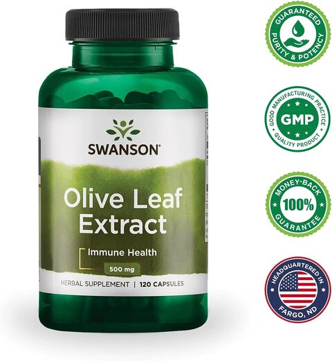 Swanson Herbs Olive Leaf Extract 500Mg, 120 Capsules