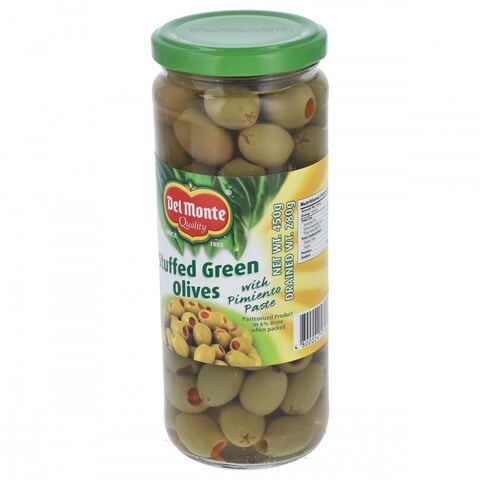 Del Monte Stuffed Green Olives With Pimiento Paste 450 gr