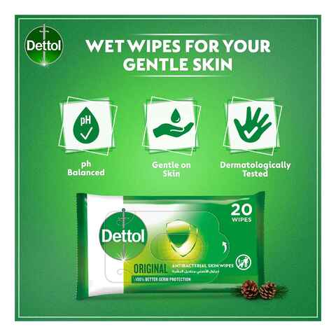 Dettol Anti Bacterial Original Skin 20 Wipes