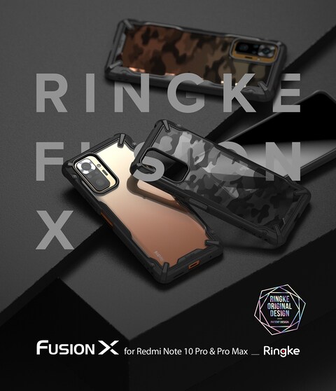 Ringke - Redmi Note 10 Pro / Pro Max Case Cover- Fusion-X Series- Camo Black