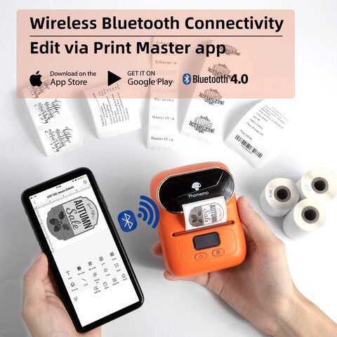 Phomemo M110 Label Maker, Thermal Label Printer with Bluetooth