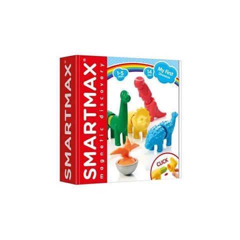 Smartmax - My First Dinosaurs Magnetic Discovery Building Set With Soft Animals For Ages 1-5