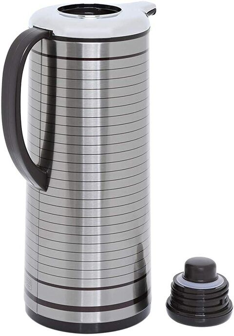 Geepas Gvf5260 Stainless Steel Hot And Cold Glass Inner Pot Vacuum Flask, Silver