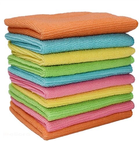 Generic Microfiber Multi Purposes Towels Cloths Car, Kitchen, Bathroom Super Absorbent Kitchen Cleaning Cloths, Perfect Car Wash Cloth Towels. 1-Pack 5 Colors 10 Pieces 40X40 Cm, Assorted Colors