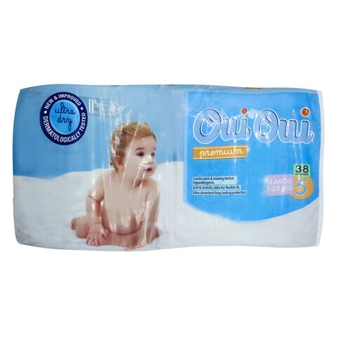 Oui Oui Large 5 Diapers 38 Count 2 To 25Kg