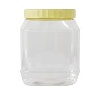 Sunpet Square Plastic Food Storage Jar Clear/Yellow 750ml