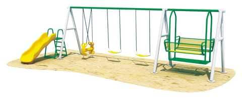 Rbwtoys Durable Outdoor Swing Series With Premium Metal - 2 In 1 Swing And Slide For Kids RW-13110 670&times;270&times;250cm