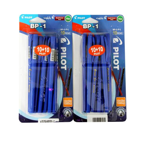 Pilot BP-1 Ballpoint Pen Blue 20 PCS