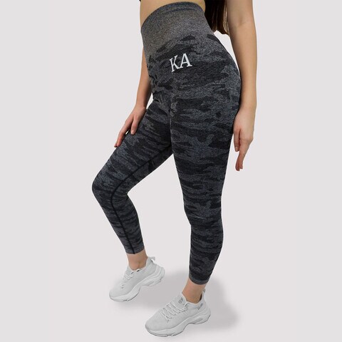 Buy Kidwala Seamless Camo Leggings - High Waisted Workout Gym Yoga  Camouflage Pants for Women (Large, Black & Grey) Online - Shop on Carrefour  UAE