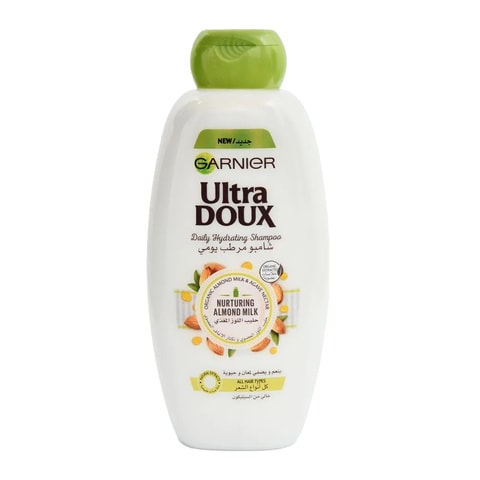 Buy Garnier Ultra Doux Almond Milk Hydrating Shampoo White 600ml in Saudi Arabia