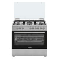 Indesit 5-Burners Gas Cooker With Grill IM9GC1KCXME Silver 90cm