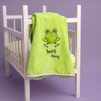 Milk&amp;Moo Cacha Frog Baby Blanket, 100% Oeko-Text Certified Receiving Blanket For Babies, Ultra Soft Infant Blanket For Sleeping and Travelling, Colorful and Plush Animal For Baby Girls and Baby Boys