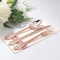 Aiwanto 175Pcs Disposable Dinner Set Dinnerware Set Rose Gold Lace Design Plate Spoon Set for Birthday Anniversary Christmas Party Accessories