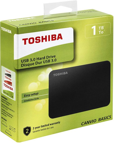 Buy Toshiba 1TB Canvio Basics 2.5 USB 3.0 Portable External Hard Drive,  Black - HDTB410EK3AA Online - Shop Electronics & Appliances on Carrefour UAE