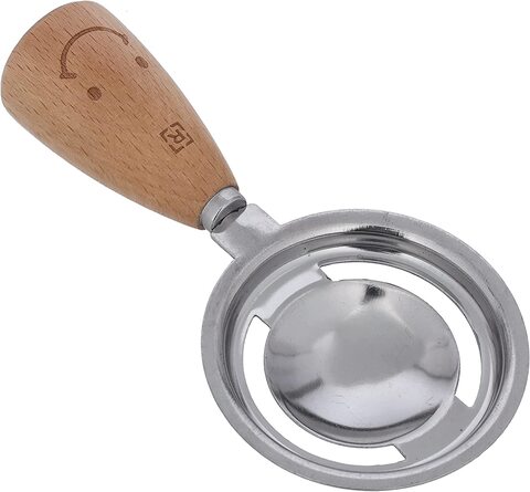 Royalford Egg Spoon, Stainless Steel With Wooden Handle, RF10663 Egg White Separating Kitchen Tool Eggs Yolk Filter For Kitchen Baking Cooking, Multicolor