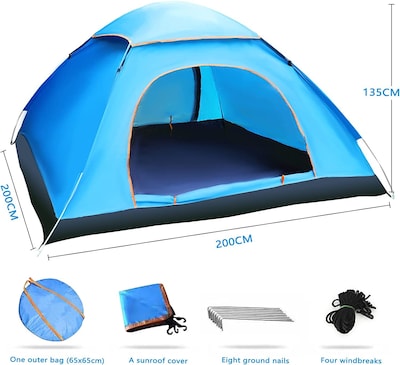 Tent Family Camping Tent Pop Up Cotton Tent For 5-6 Person Use Automatic  Opening Hydraulic Tent Warm Winter Tent For Hiking, Fishing Camping Tent :  Buy Online at Best Price in KSA 