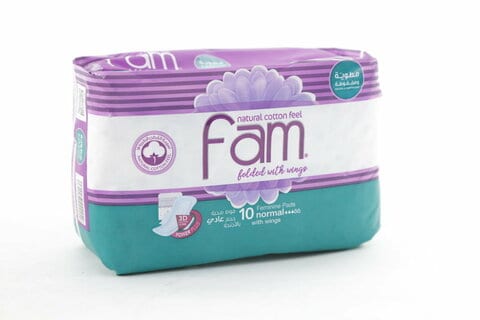 Fam Feminine Normal With Wings Pads 10 Pieces