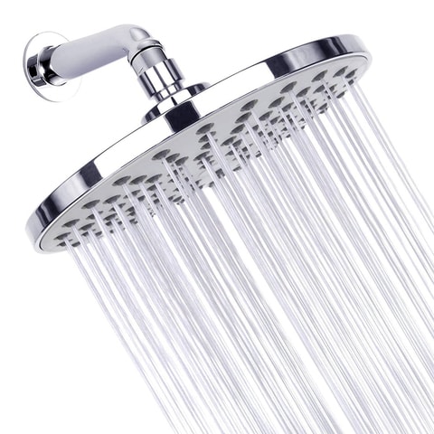 Generic-High Pressure Shower Head 8 Inch Rain Showerhead G1/2 Adjustable Bathroom Shower Head Spray Showerhead Polished Chrome Bath Rain Round Shower Head Replacement
