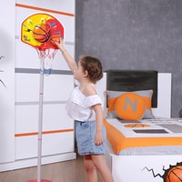 Ogi Mogi Toys Kids Basketball Hoop Stand Set, Adjustable Height Pole 2.4 to 5 Ft, Portable Mini Indoor and Outdoor Basketball Set, Summer Sport Games, Goal Toy for Toddlers, Girls and Boys, Age 3+