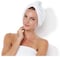 Lushh 100% Cotton Terry Hair Towel Wrap, Bath Shower Head Towel Quick Magic Dryer,  White