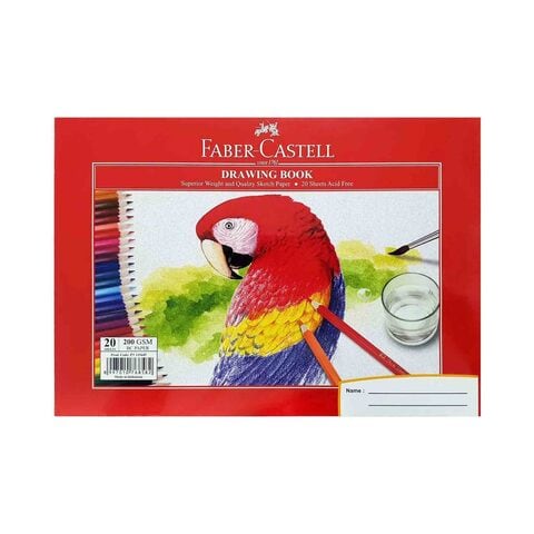 Faber-Castell A4 Drawing Book 20 Sheets Red