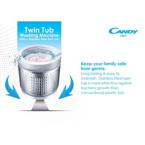 Candy Twin Tub Washing Machine 17.5Kg RTT 21751WSU-19