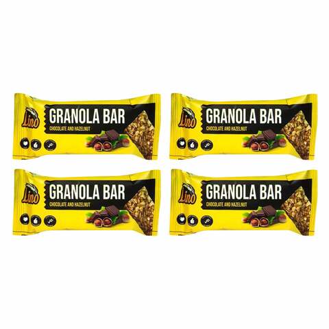 Buy Lino Chocolate and Hazelnut Granola Bar Sachet - 4 Pieces Online - Shop  Food Cupboard on Carrefour Egypt