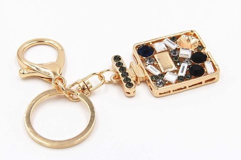 Other Gold Colour Charms Keychain, Square Shape