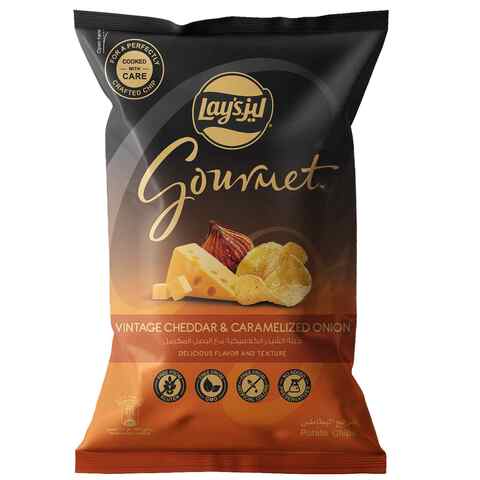 Lay&#39;s  Gourmet Vintage Cheddar And Caramelized Onion Potato Chips 180g
