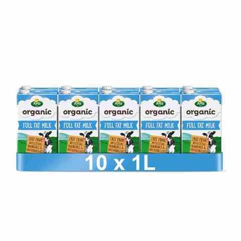 Arla Organic Full Fat Milk Multipack 1L Pack of 10