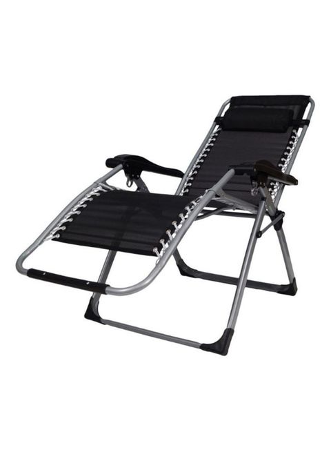 Buy BJM Foldable Adjustable Reclining Chair Black 177centimeter