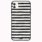 Theodor - Apple iPhone 12 Mini 5.4 inch Case Black &amp; White Stripes Flexible Silicone