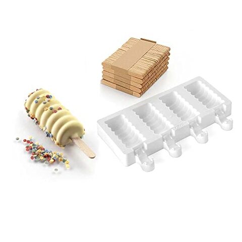 Generic Silikomart Mini Ice-Cream Silicone Bar Mould Set, Tango, White
