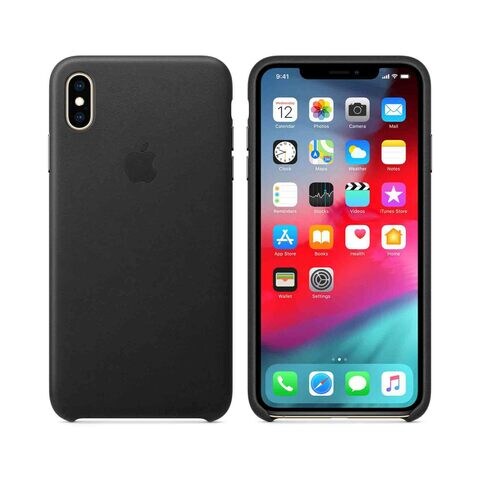 Apple Leather Case Cover For iPhone XS Max Black