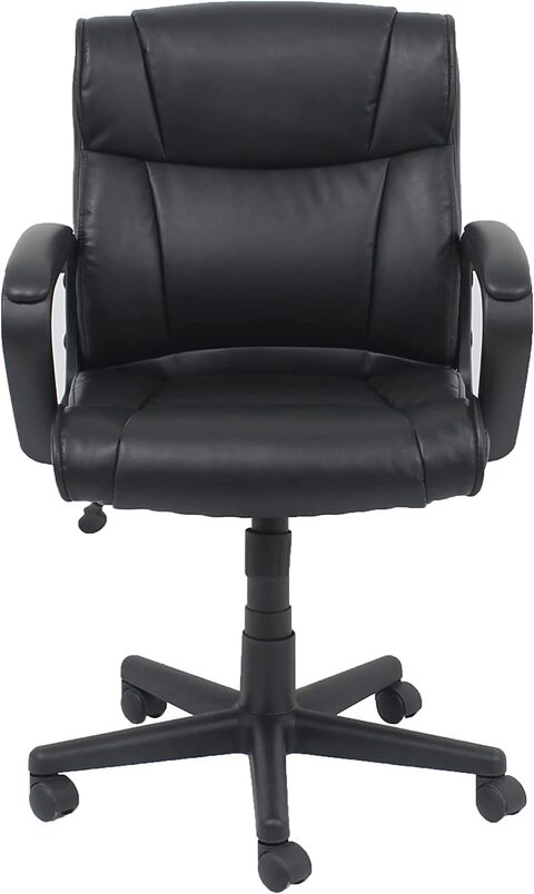 Mid back leather office outlet chair