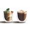 Double Wall Glass Coffee Cup Set Clear 250ml 2 PCS