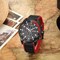 Curren - 8250 Men&#39;s Sport Watches Quartz Movement Leather Band Wristwatch - Red