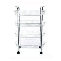 Feelings 4 Layers Stainless Steel Kitchen Vegetable Trolley Silver 51x75x28.5cm