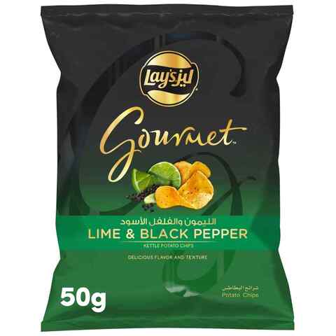 Lays Gourmet Lime And Black Pepper Potato Chips 50g