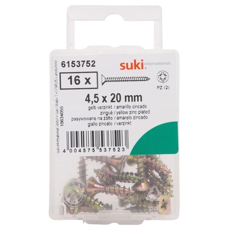 Suki Chipboard Screws (4.5 &mdash; 20 mm, Pack of 16)