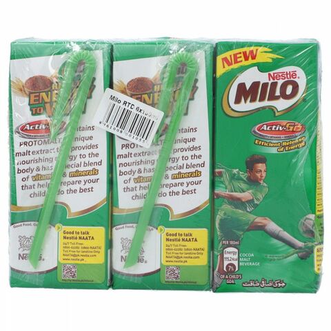 Nestle Milo Cocoa Malt Beverage 180 ml (Pack of 6)