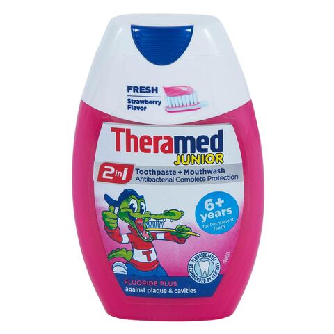 Theramed Junior 2In1 Strawberry Toothpaste And Mouthwash 75ml
