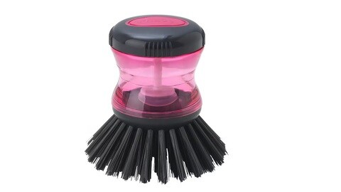 Plastic Pink Liquid Dishwasher Brush