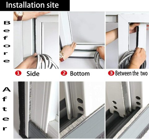 Aiwanto - Sealing strip of doors and windows, glass tape, bottom door seam, sound insulation strip, windproof strip, door seam strip