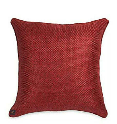 Raafi Maroon Color Jute Cushion Covers