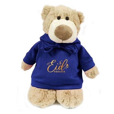 Caravaan - Mascot Bear With Eid Mubarak Blue Hoodie 28cm