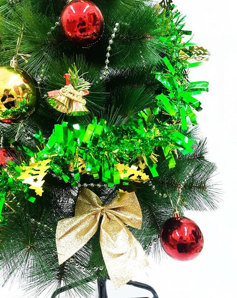 Buy Party Time 1pc 2meters Green  Gold Shiny Christmas Tinsel Garland For  Christmas Hanging Decoration, Christmas Tree Decorations Party Supplies -  New Year Decorations Online - Shop Home  Garden on