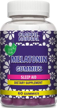 Oladole Natural Sleep Melatonin Gummy, Supplement Sleep Aid, 30 Day Supply (60 Gummies) Chewable, Natural Grape Flavor