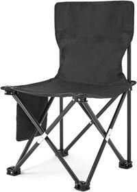 SKY-TOUCH Outdoor Camping Folding Chair 43x43x72cm Lightweight Folding Chair With Cooler Bag Sturdy and Durable for Outdoor Picnic Cooking Beach  Hiking Fishing Black