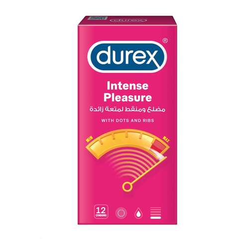Durex Intense Pleasure Ribbed And Dotted Condoms Clear 12 PCS